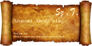 Szuromi Terézia névjegykártya